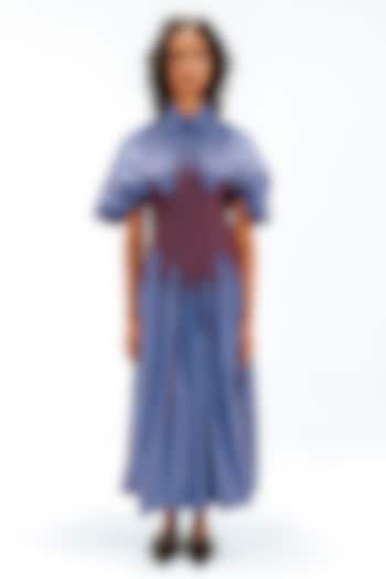 Blue & Plum Cotton Striped Corset Maxi Vacation Dress by Leh at Pernia's Pop Up Shop