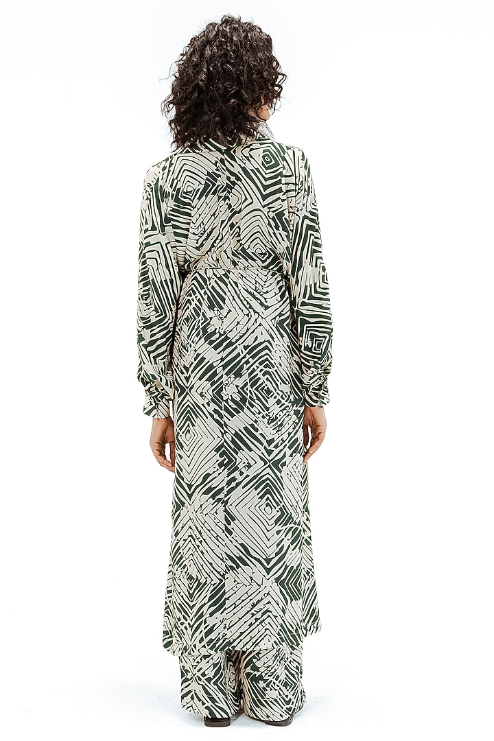 Green & Beige Polyester Florix Printed Co-Ord Set by LEH STUDIOS at Pernia's Pop Up Shop