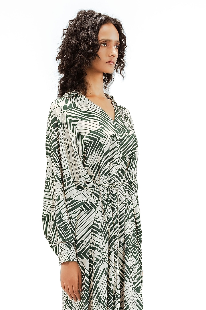 Green & Beige Polyester Florix Printed Co-Ord Set by LEH STUDIOS at Pernia's Pop Up Shop