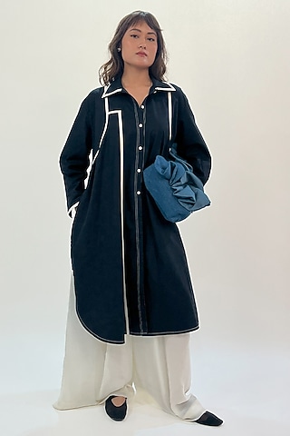 Raven Cotton Maxi Shirt Dress by LEH STUDIOS