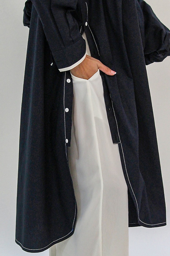 Raven Cotton Maxi Vacation Shirt Dress by LEH STUDIOS at Pernia's Pop Up Shop