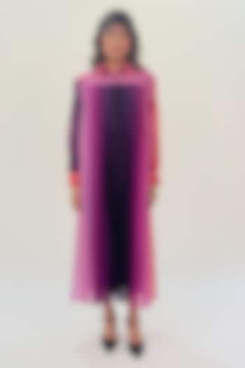 Multi-Colored Georgette Gradient Printed Maxi Vacation Dress by Leh at Pernia's Pop Up Shop