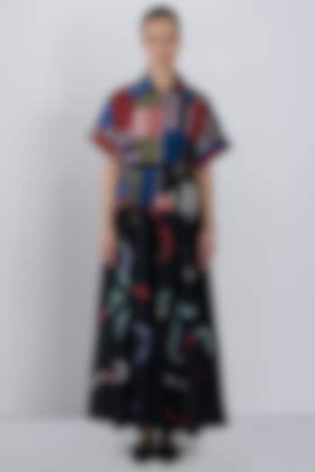 Multi-Colored Cotton Patchwork Maxi Vacation Dress by LEH STUDIOS at Pernia's Pop Up Shop
