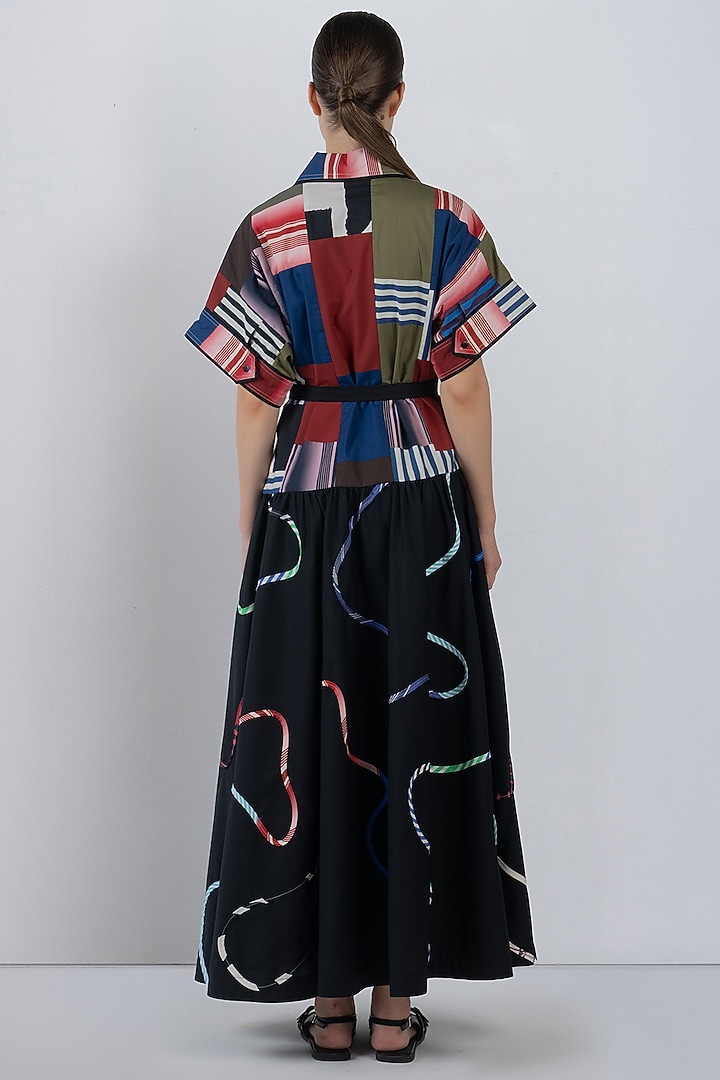 Multi-Colored Cotton Patchwork Maxi Vacation Dress by LEH STUDIOS at Pernia's Pop Up Shop