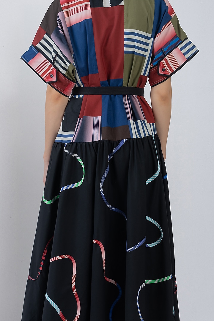 Multi-Colored Cotton Patchwork Maxi Vacation Dress by LEH STUDIOS at Pernia's Pop Up Shop