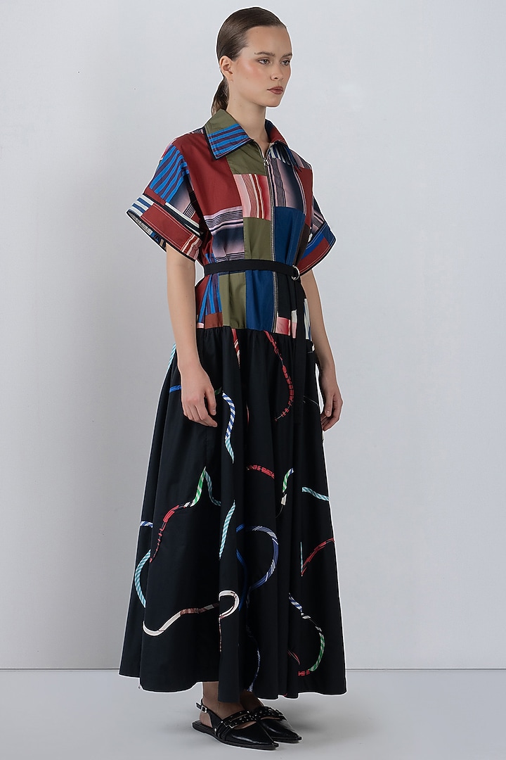 Multi-Colored Cotton Patchwork Maxi Vacation Dress by LEH STUDIOS at Pernia's Pop Up Shop