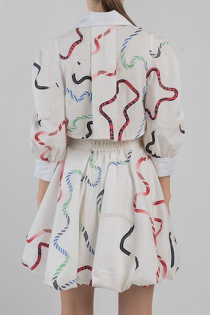 White Cotton Bubble Mini Vacation Dress by LEH STUDIOS at Pernia's Pop Up Shop