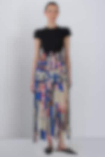 Multi-Colored Cotton Striped Maxi Cocktail Dress by LEH STUDIOS at Pernia's Pop Up Shop