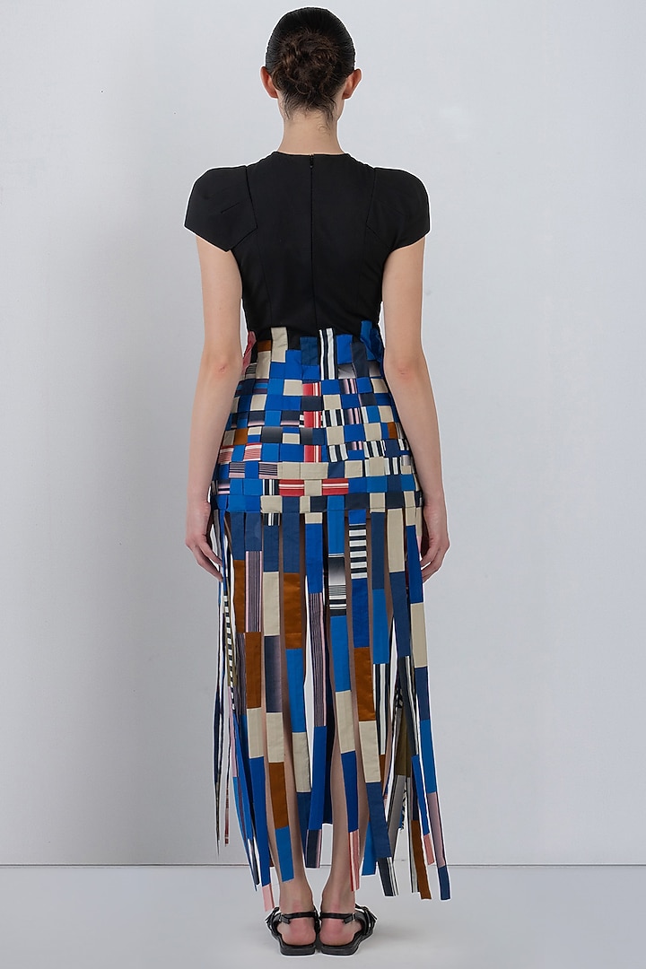 Multi-Colored Cotton Striped Maxi Cocktail Dress by LEH STUDIOS at Pernia's Pop Up Shop