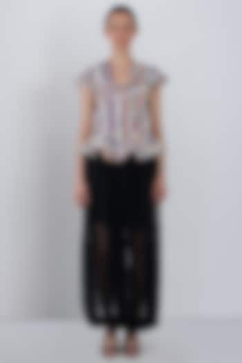 Black Viscose & Polyester Balloon Trousers by LEH STUDIOS at Pernia's Pop Up Shop