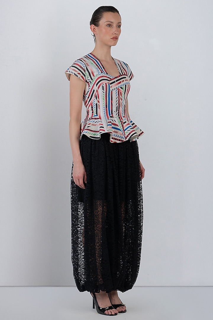 Black Viscose & Polyester Balloon Trousers by LEH STUDIOS at Pernia's Pop Up Shop