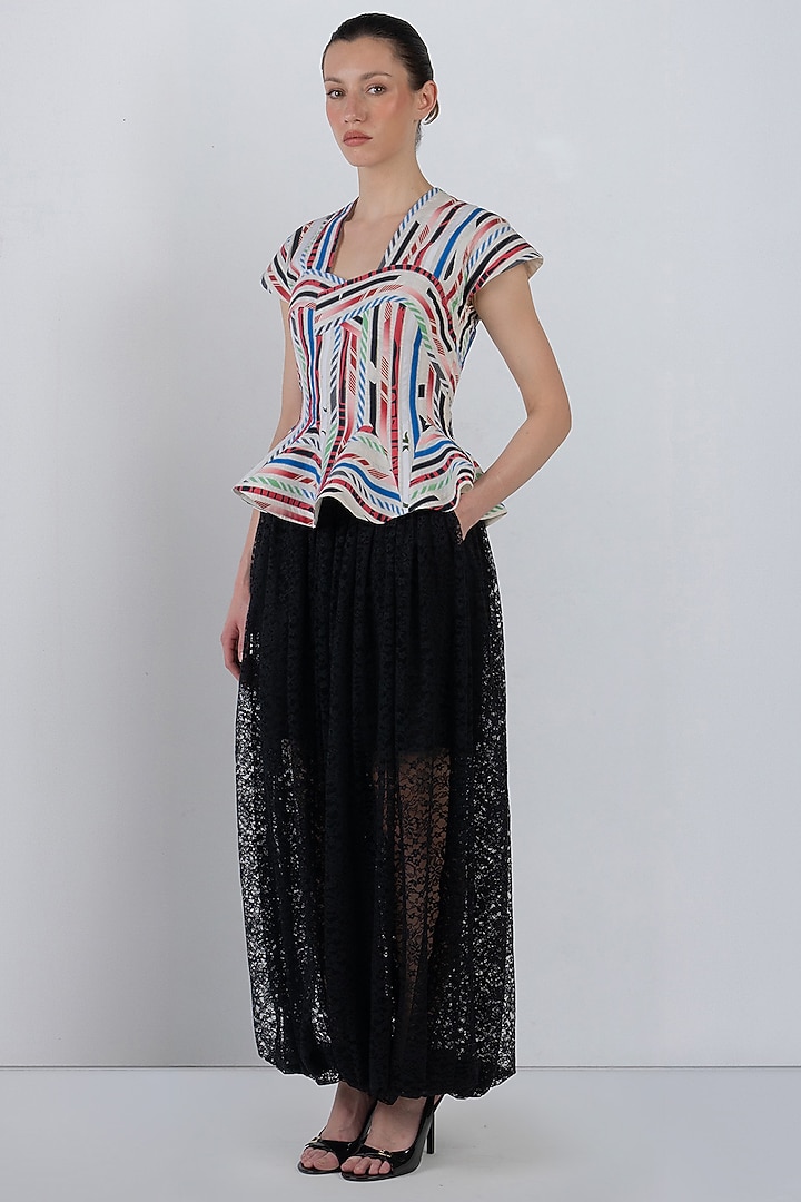 Black Viscose & Polyester Balloon Trousers by LEH STUDIOS at Pernia's Pop Up Shop