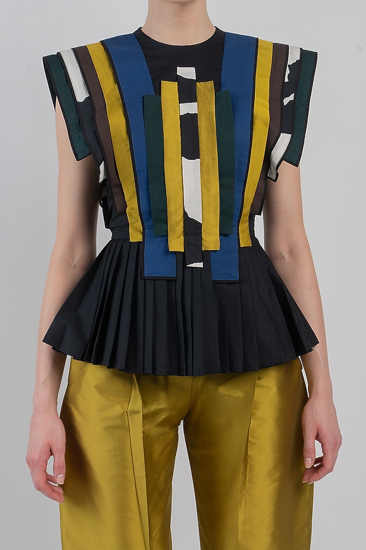 Multi-Colored Viscose & Polyester Top by LEH STUDIOS at Pernia's Pop Up Shop