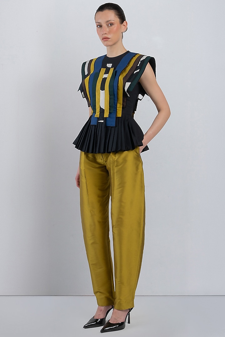 Multi-Colored Viscose & Polyester Top by LEH STUDIOS at Pernia's Pop Up Shop