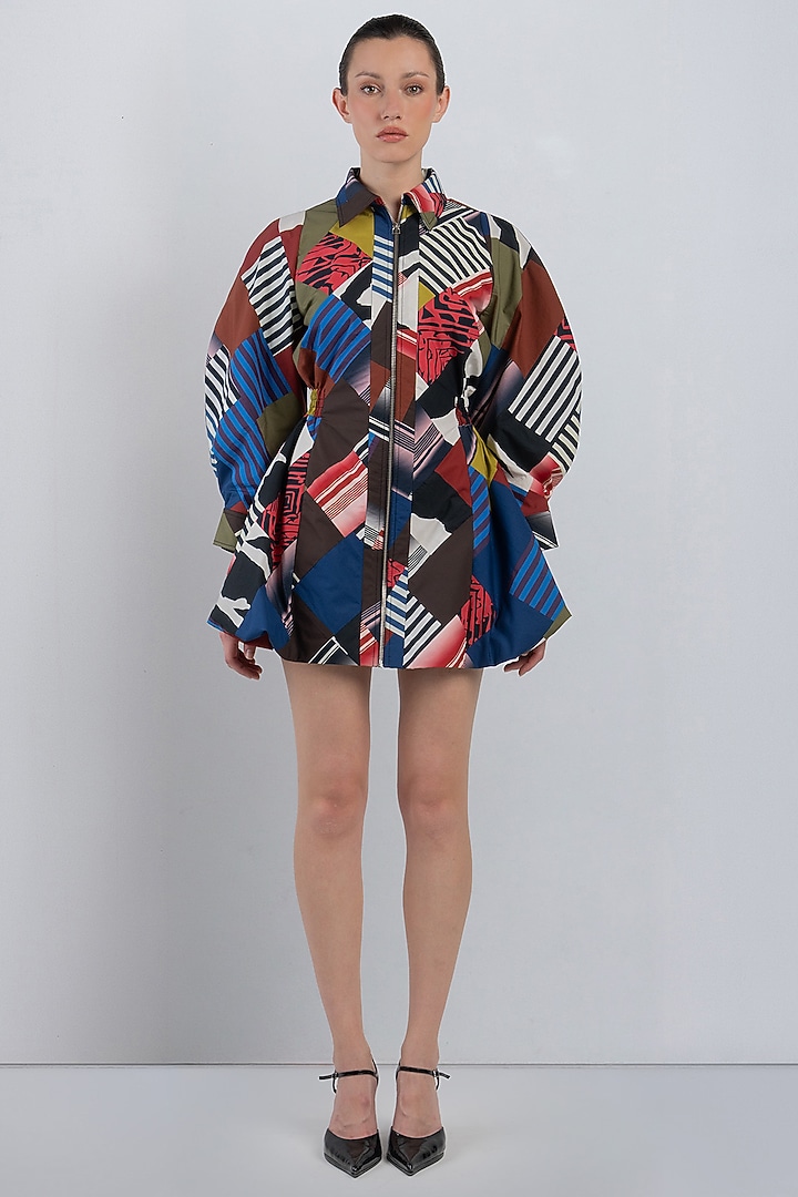 Multi-Colored Cotton Cocktail Dress by LEH STUDIOS at Pernia's Pop Up Shop