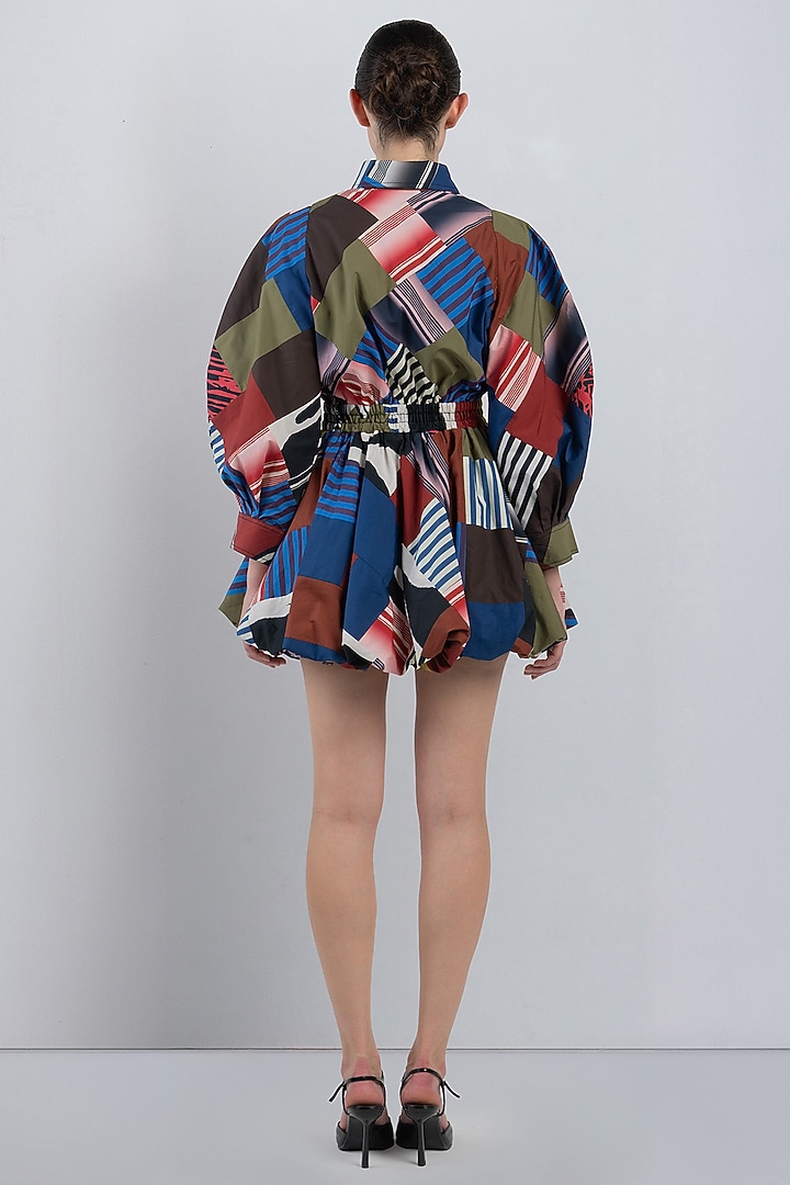 Multi-Colored Cotton Cocktail Dress by LEH STUDIOS at Pernia's Pop Up Shop
