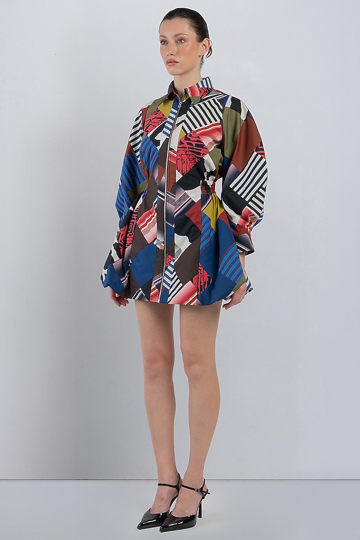 Multi-Colored Cotton Cocktail Dress by LEH STUDIOS at Pernia's Pop Up Shop