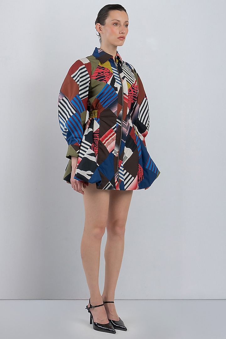 Multi-Colored Cotton Cocktail Dress by LEH STUDIOS at Pernia's Pop Up Shop