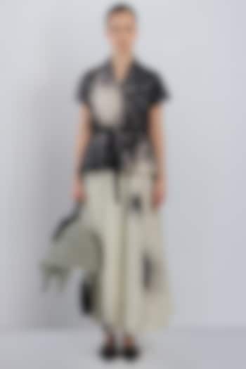 Black & Ivory Cotton Shift Vacation Dress by LEH STUDIOS at Pernia's Pop Up Shop