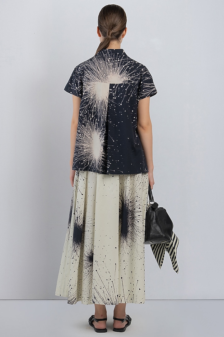 Black & Ivory Cotton Shift Vacation Dress by LEH STUDIOS at Pernia's Pop Up Shop