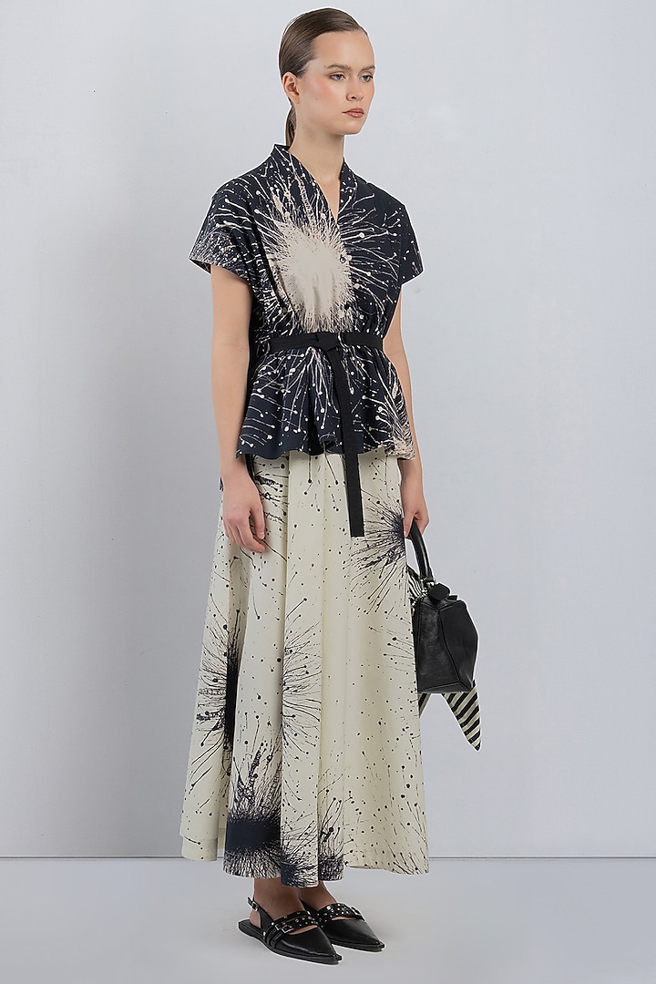 Black & Ivory Cotton Shift Vacation Dress by LEH STUDIOS at Pernia's Pop Up Shop