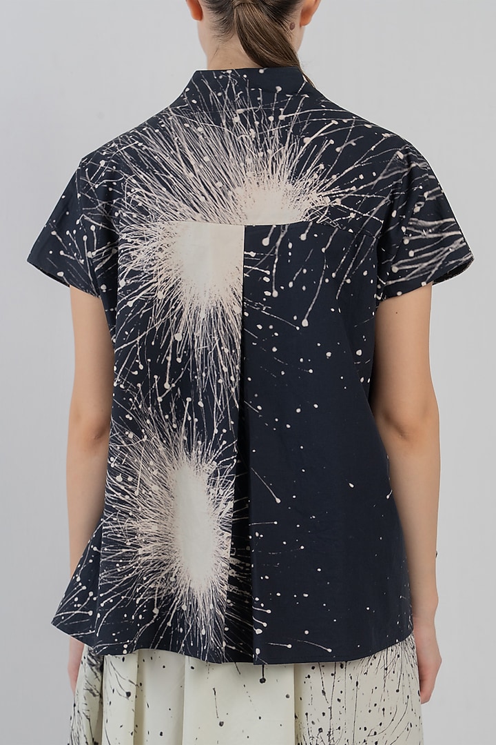Black & Ivory Cotton Shift Vacation Dress by LEH STUDIOS at Pernia's Pop Up Shop