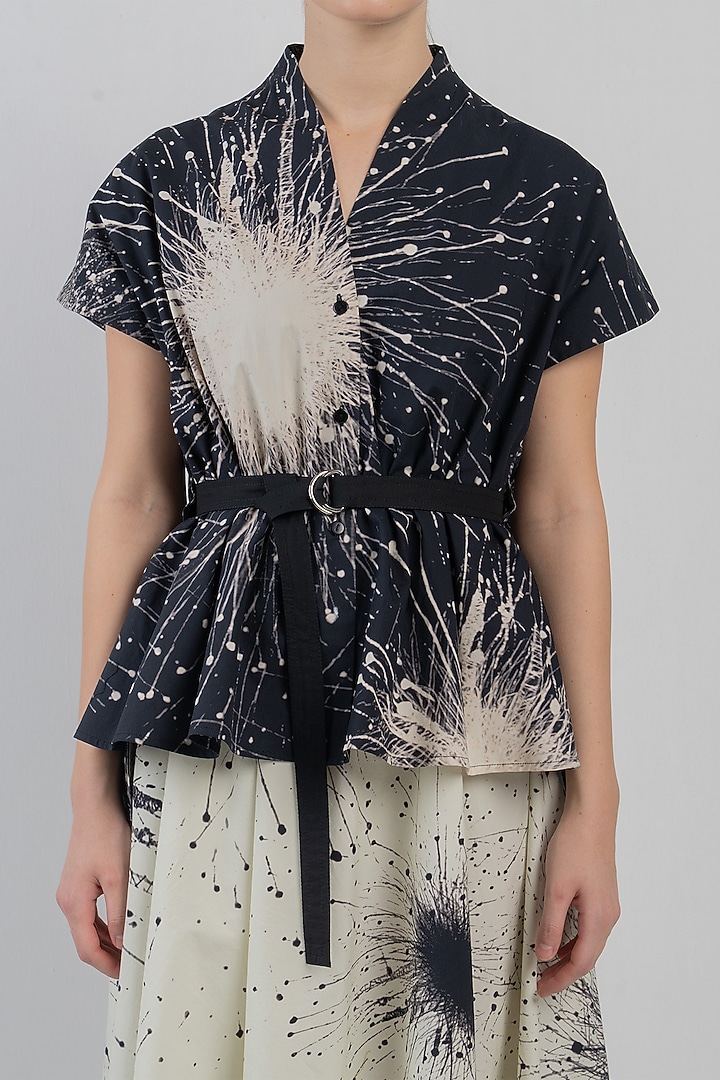 Black & Ivory Cotton Shift Vacation Dress by LEH STUDIOS at Pernia's Pop Up Shop