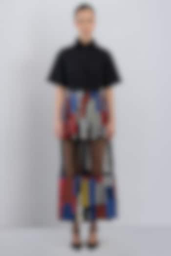 Multi-Colored Cotton Patch Work Shirt Vacation Dress by LEH STUDIOS at Pernia's Pop Up Shop