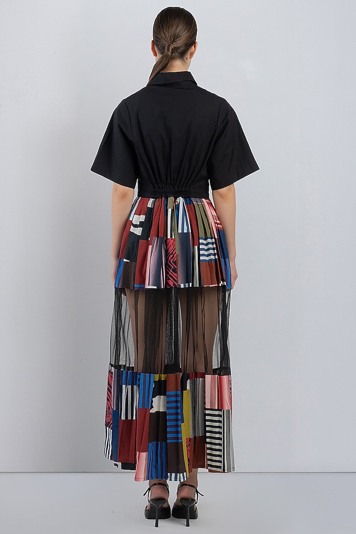 Multi-Colored Cotton Patch Work Shirt Vacation Dress by LEH STUDIOS at Pernia's Pop Up Shop