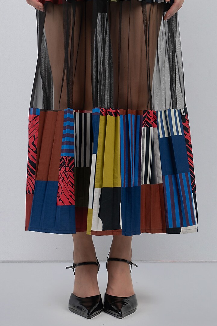 Multi-Colored Cotton Patch Work Shirt Vacation Dress by LEH STUDIOS at Pernia's Pop Up Shop