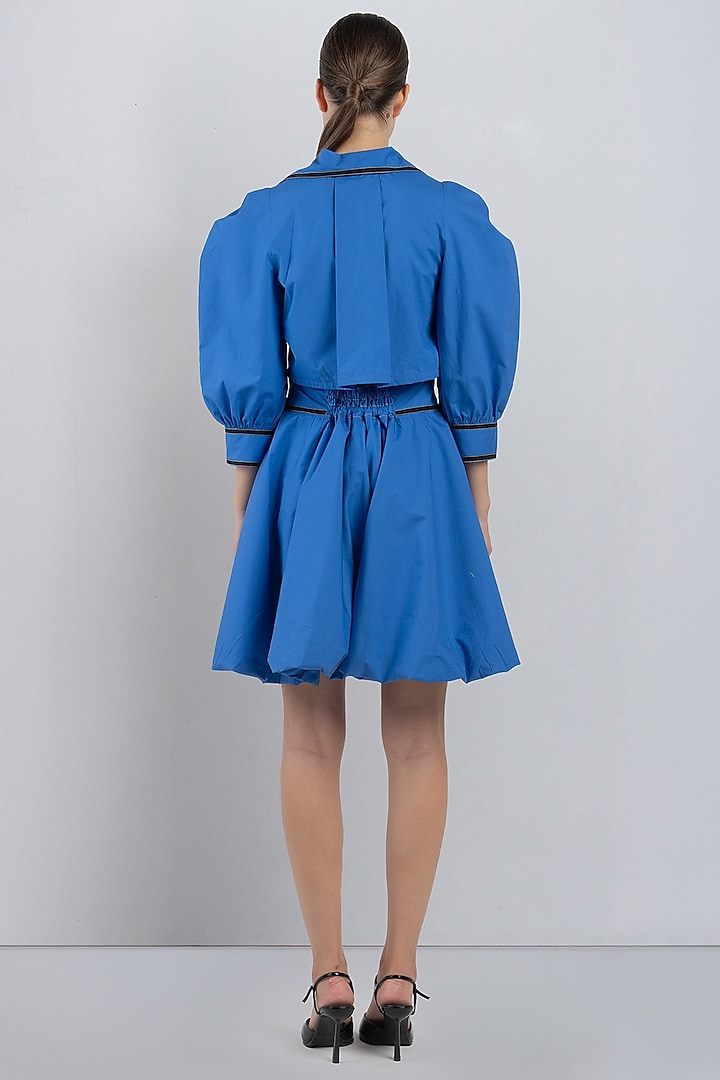 Azure Cotton Bubble Mini Vacation Dress by LEH STUDIOS at Pernia's Pop Up Shop