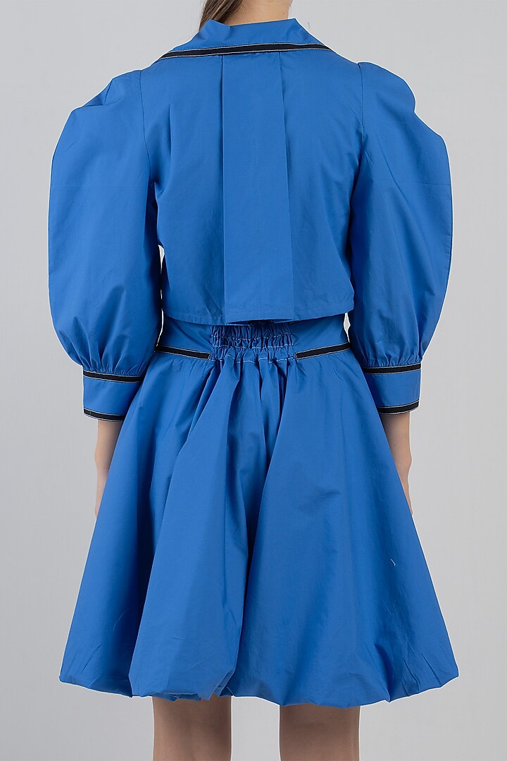 Azure Cotton Bubble Mini Vacation Dress by LEH STUDIOS at Pernia's Pop Up Shop