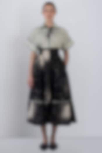 Black & Ivory Cotton Vacation Dress by LEH STUDIOS at Pernia's Pop Up Shop