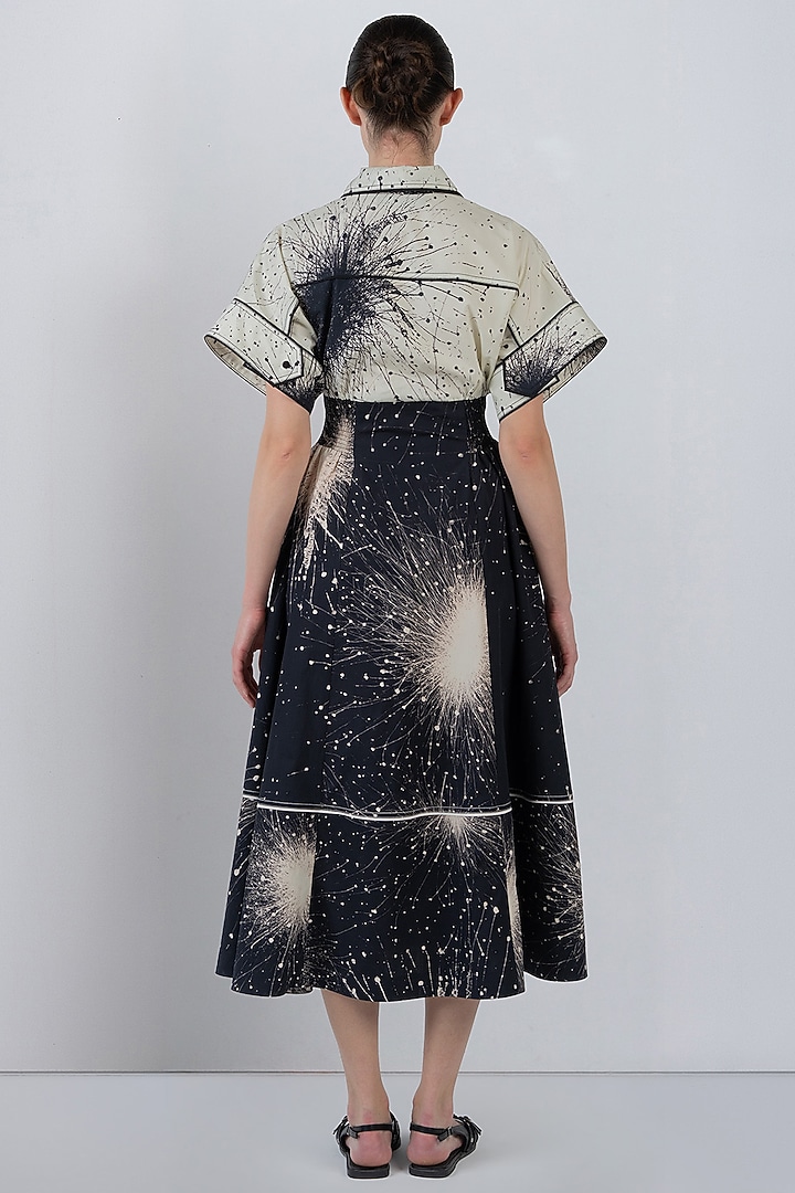 Black & Ivory Cotton Vacation Dress by LEH STUDIOS at Pernia's Pop Up Shop