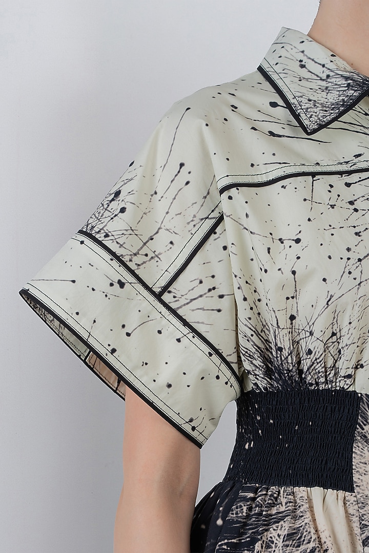 Black & Ivory Cotton Vacation Dress by LEH STUDIOS at Pernia's Pop Up Shop