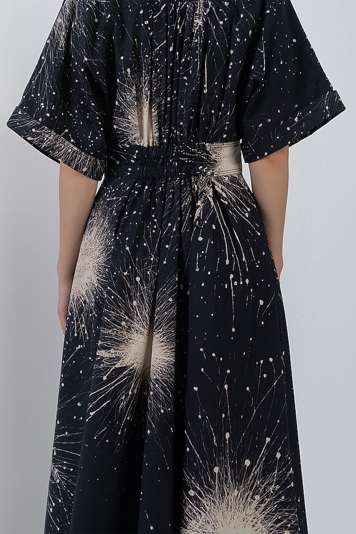 Black & Ivory Cotton Poplin Maxi Vacation Dress by LEH STUDIOS at Pernia's Pop Up Shop