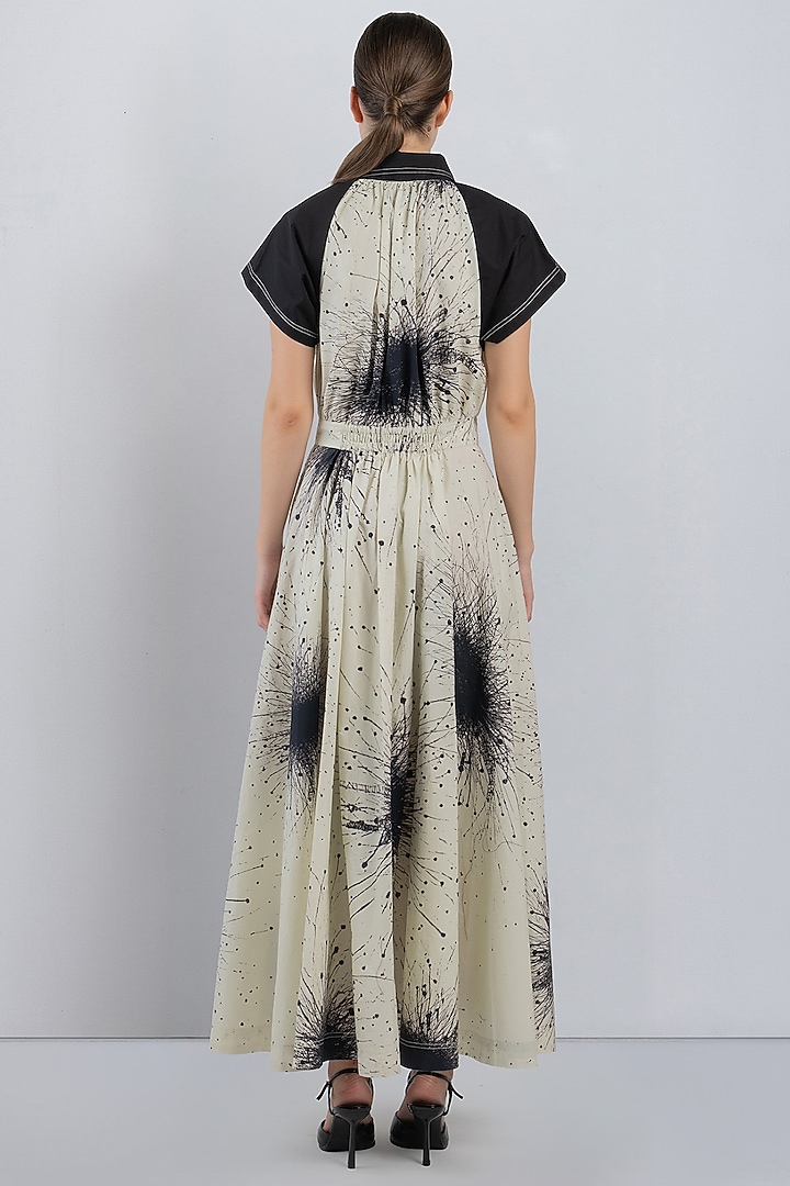 Black & Ivory Cotton Shirt Vacation Dress by LEH STUDIOS at Pernia's Pop Up Shop