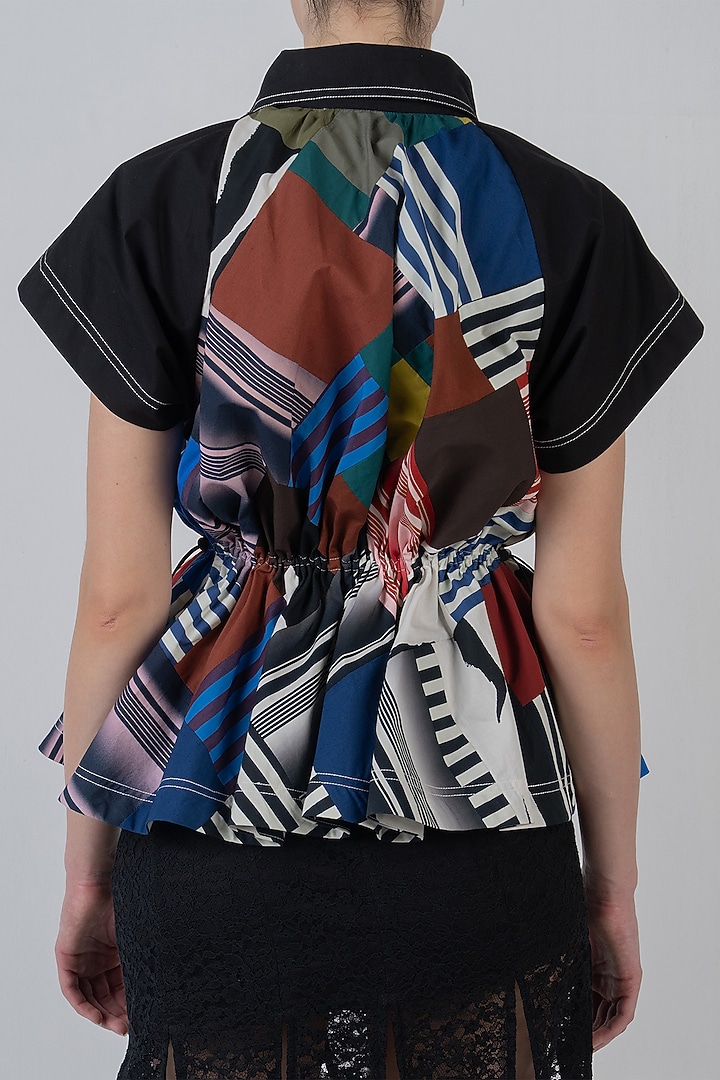 Multi-Colored Cotton Patch Work Top by LEH STUDIOS at Pernia's Pop Up Shop