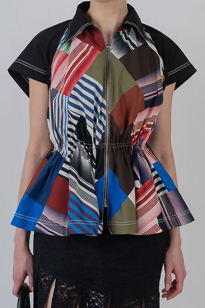 Multi-Colored Cotton Patch Work Top by LEH STUDIOS at Pernia's Pop Up Shop