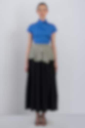 Multi-Colored Cotton Asymmetric Maxi Vacation Dress by LEH STUDIOS at Pernia's Pop Up Shop