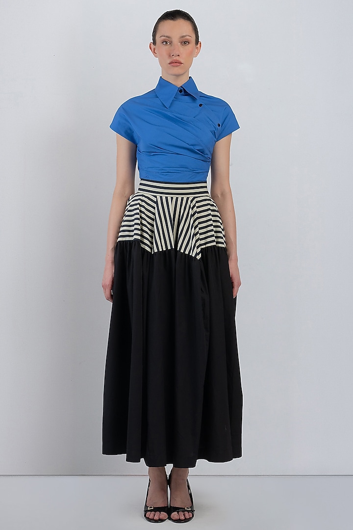 Multi-Colored Cotton Asymmetric Maxi Vacation Dress by LEH STUDIOS at Pernia's Pop Up Shop