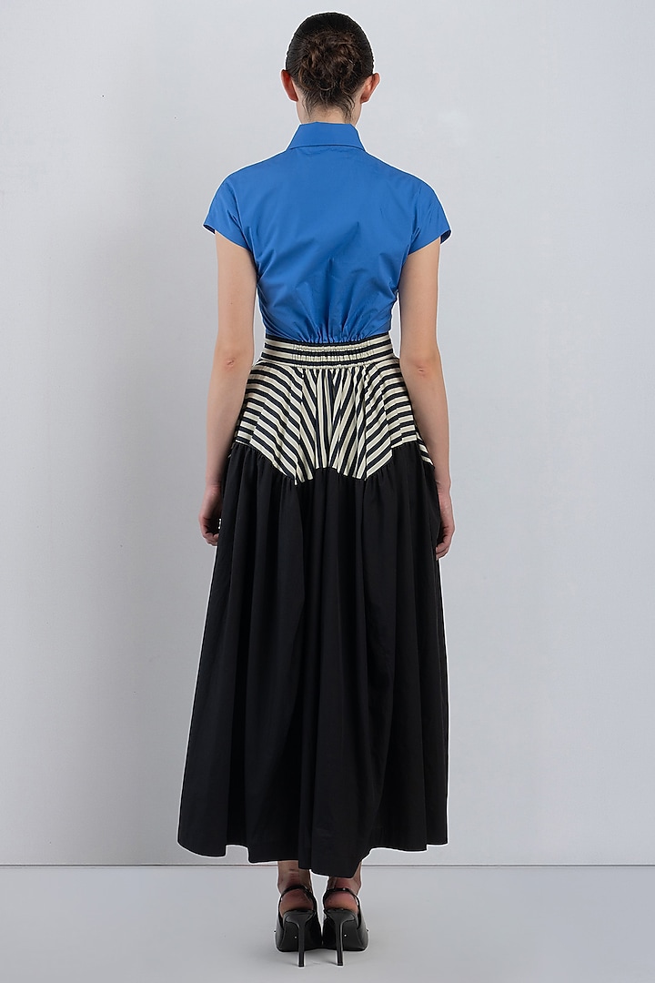 Multi-Colored Cotton Asymmetric Maxi Vacation Dress by LEH STUDIOS at Pernia's Pop Up Shop
