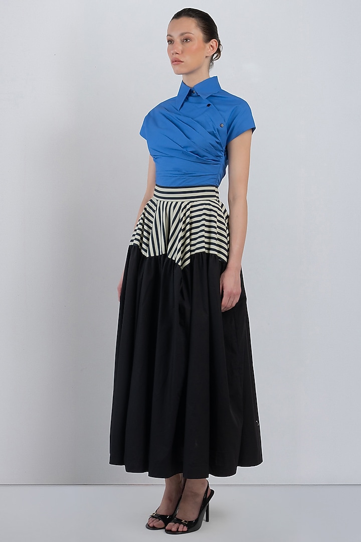 Multi-Colored Cotton Asymmetric Maxi Vacation Dress by LEH STUDIOS at Pernia's Pop Up Shop