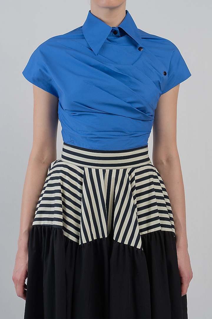Multi-Colored Cotton Asymmetric Maxi Vacation Dress by LEH STUDIOS at Pernia's Pop Up Shop