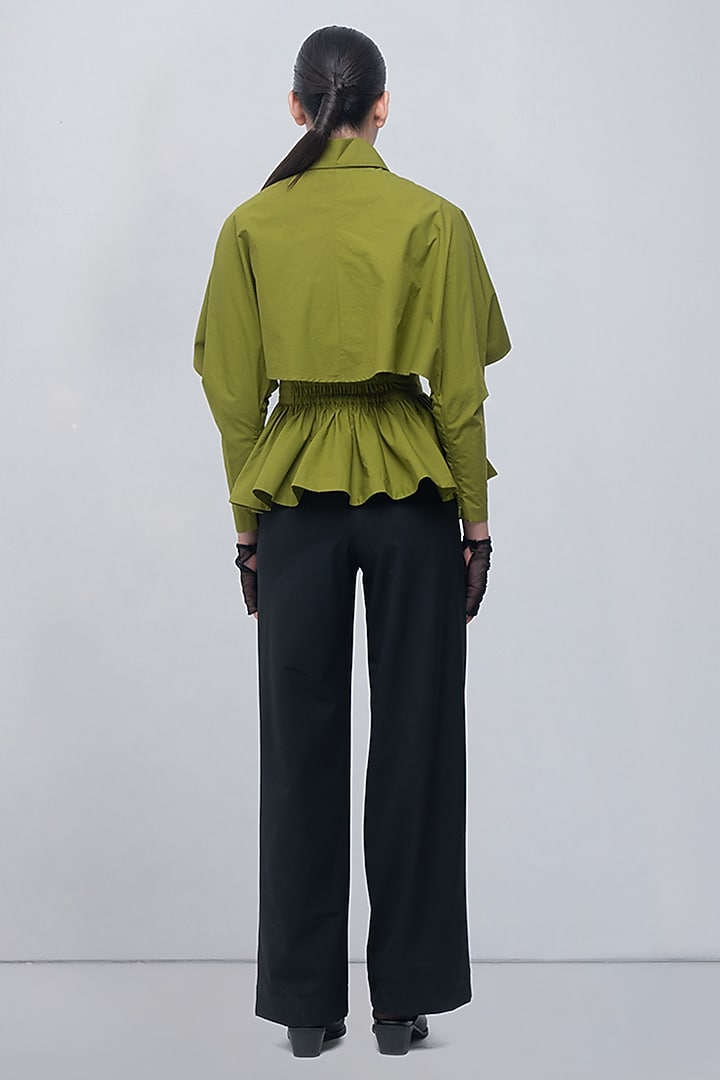 Acid Green Cotton Structured Top by LEH STUDIOS at Pernia's Pop Up Shop