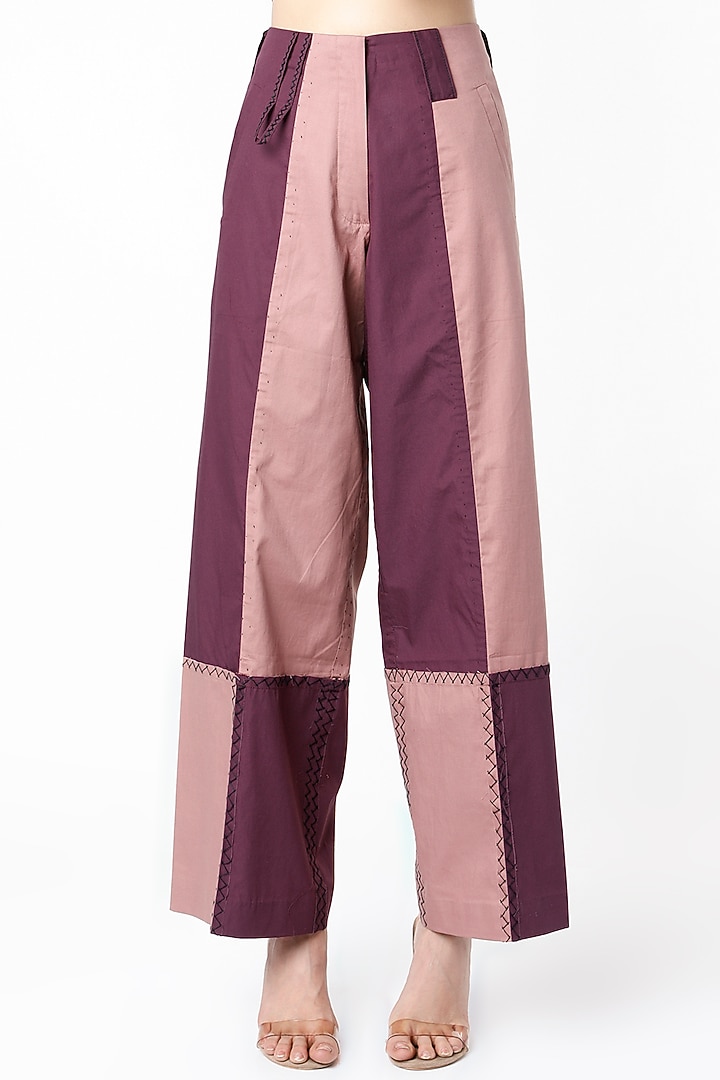 Vintage Wine & Blush Pink Pants by LEH STUDIOS at Pernia's Pop Up Shop