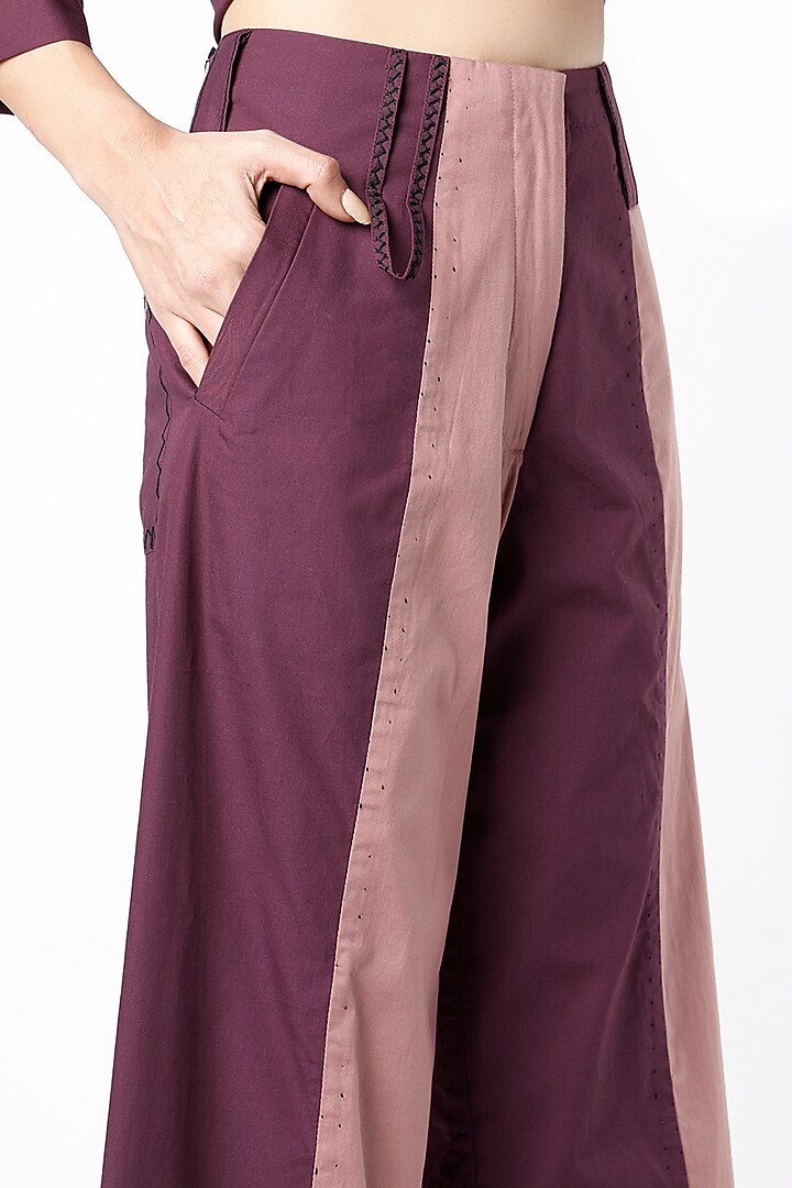 Vintage Wine & Blush Pink Pants by LEH STUDIOS at Pernia's Pop Up Shop