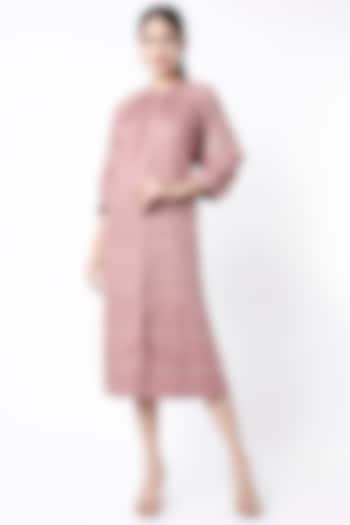 Blush Pink Pleated Dress by Leh