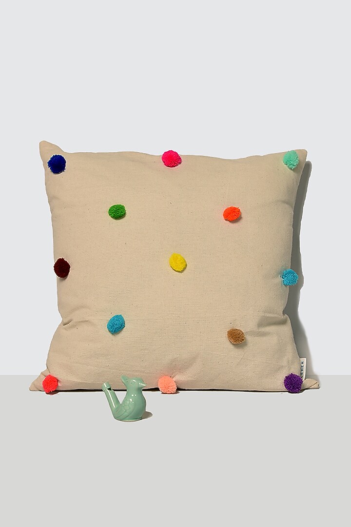 Cream Cotton Cushion Covers (Set of 5) by LEHER at Pernia's Pop Up Shop