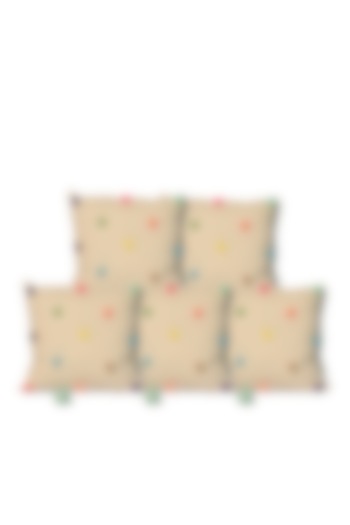 Cream Cotton Cushion Covers (Set of 5) by LEHER